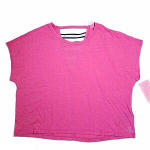 Betsey Johnson Performance Pink Short Sleeve Top Bubblegum Relaxed Fit